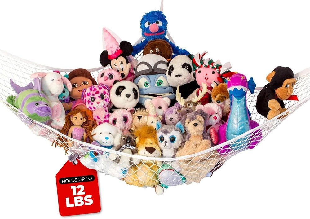 Triangular Stuffed Animal Hammock - Space-Efficient Décor for Kids' Rooms