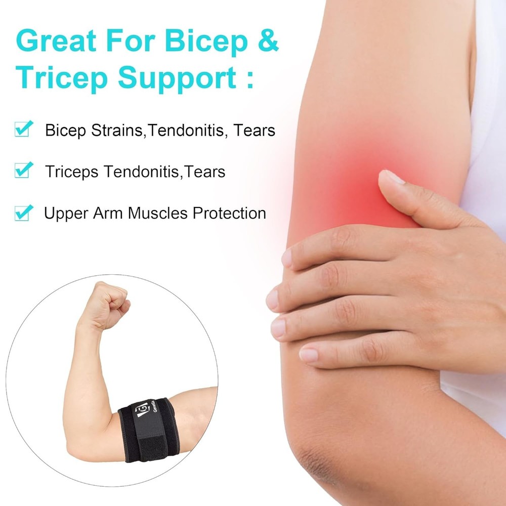 Bicep & Tricep Tendonitis Brace Compression Sleeve - S/M Width (3")