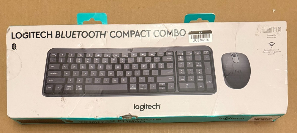 Logitech BLUETOOTH Black Compact Combo Wireless Keyboard & Mouse 920-013507 NEW