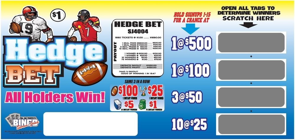 NEW pull tickets **FULL CASE** HEDGE BET - Seal Card Tabs