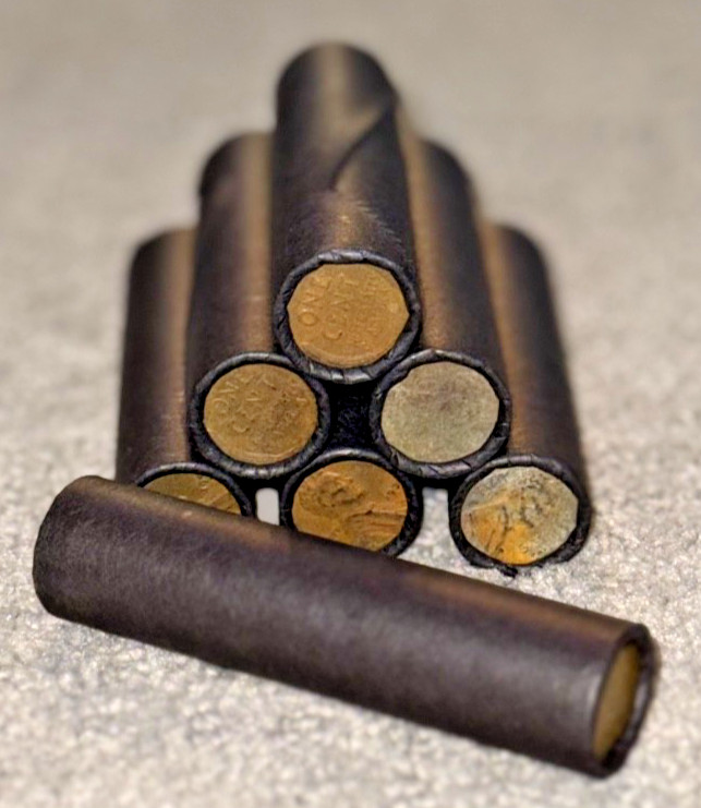 wheat penny black roll lincoln cent unsearched mixed dates mint marks bu