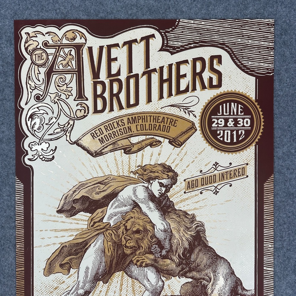 Avett Brothers Red Rocks Colorado 2012 Poster #111/300 Signed By Justin Helton