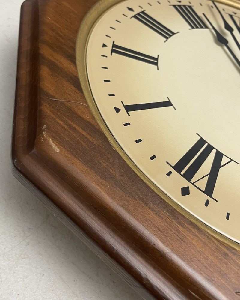 Seth Thomas Golden Rule Pendulum Wood Wall Clock E477-005 - Untested No key