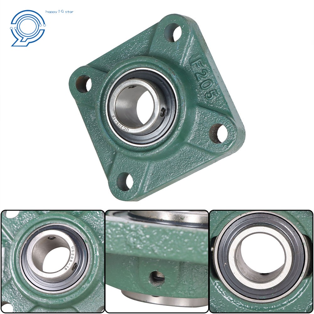 2 Pack UCF205-16 1" Bore Solid Base Pillow Block Flange Mounted Bearing 4 Bolt