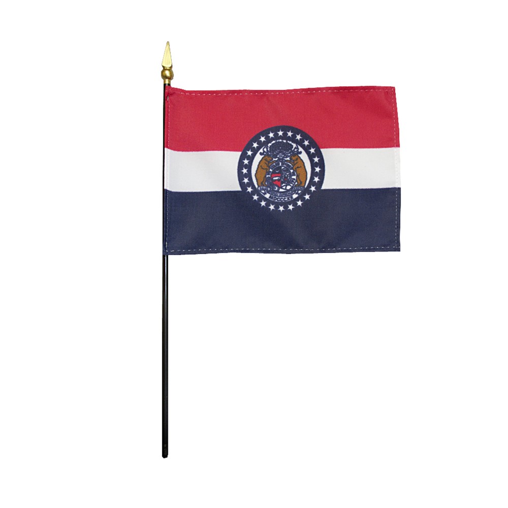 Missouri MO State Polyester Miniature Tabletop Desk Flag 4" X 6"