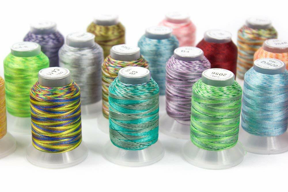 24 Spools Variegated Colors Polyester Embroidery Machine Thread