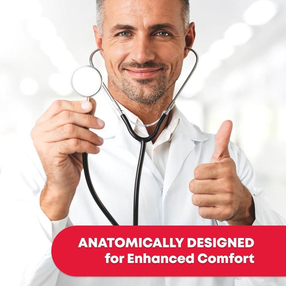 Lightweight Dual Lumen Stethoscope - Adjustable, Anatomically Designed in Black