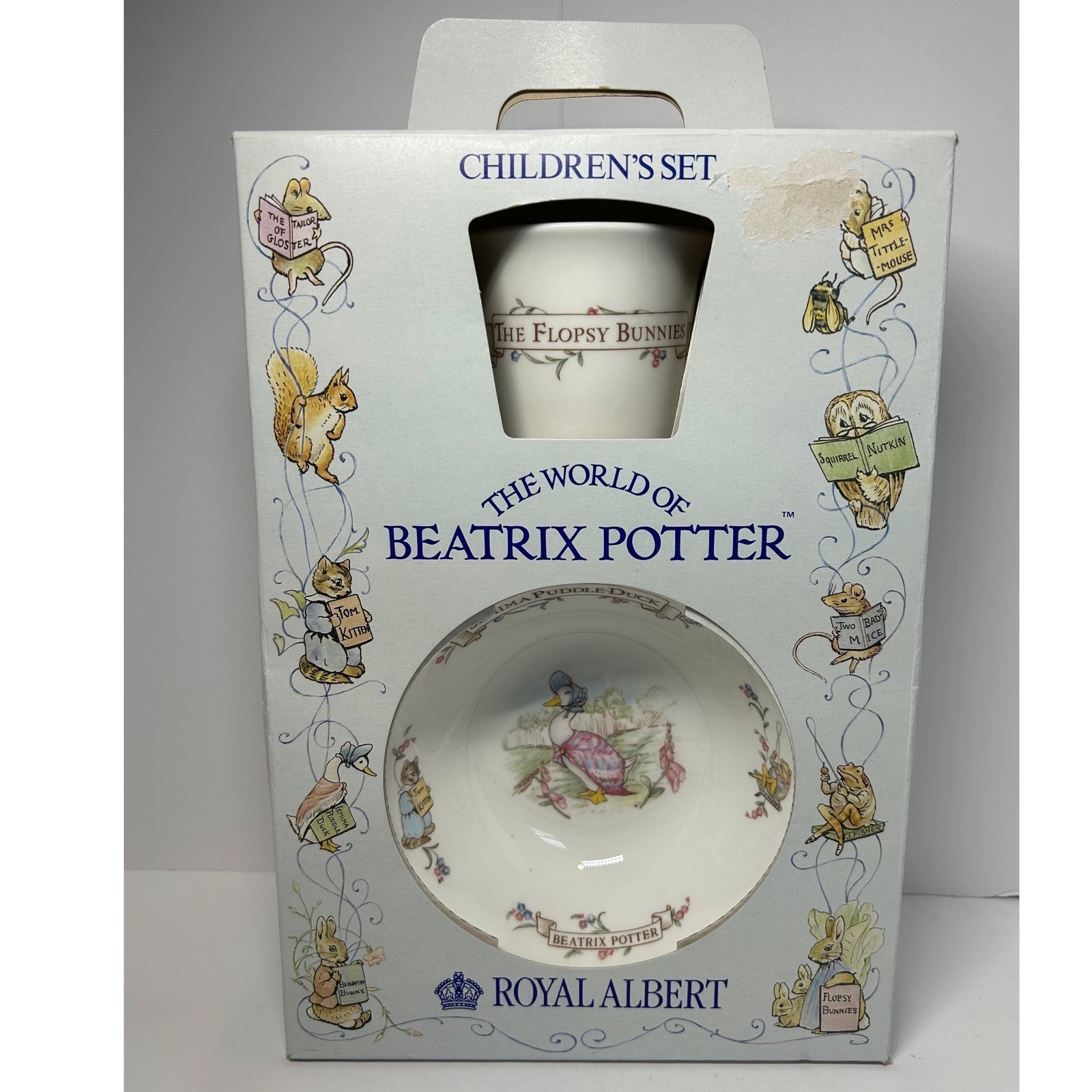 1986 Royal Albert Beatrix Potter Childrens Set Jemima Puddle Duck Cup Bowl Plate