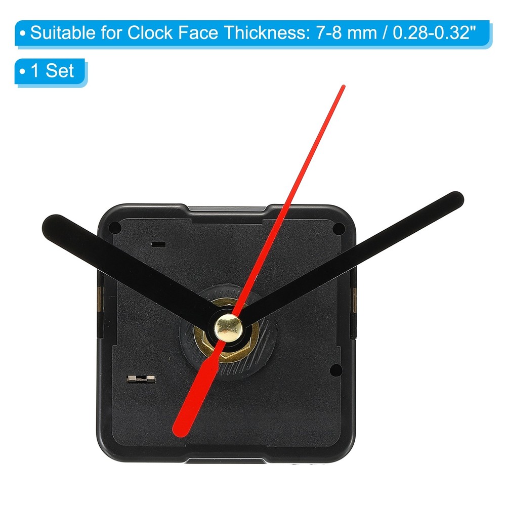 Clock Mechanism Replacement, Quartz Clock Mechanism DIY Wall Clock, Black Red