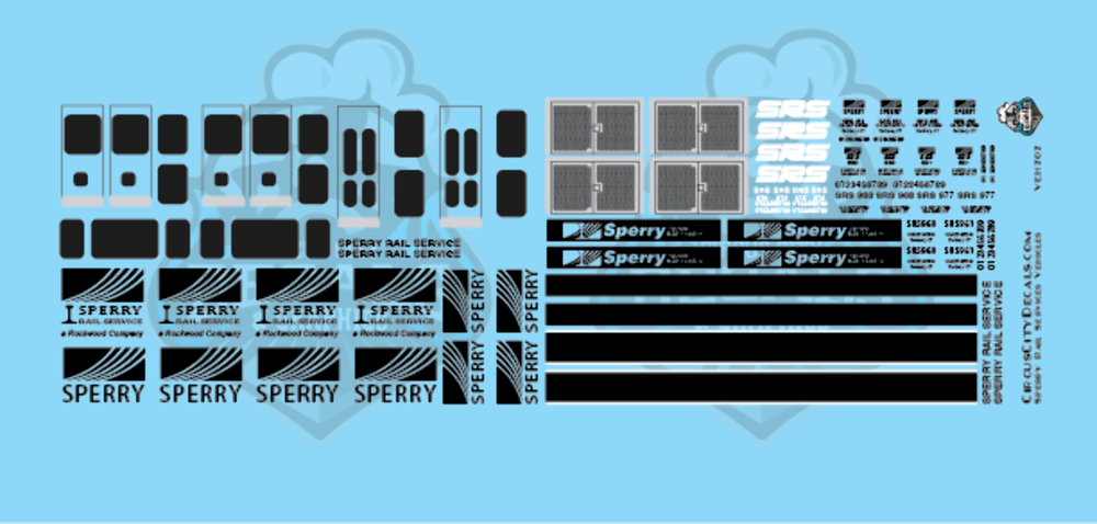 Sperry Rail Service Trucks Decal Set HO Scale