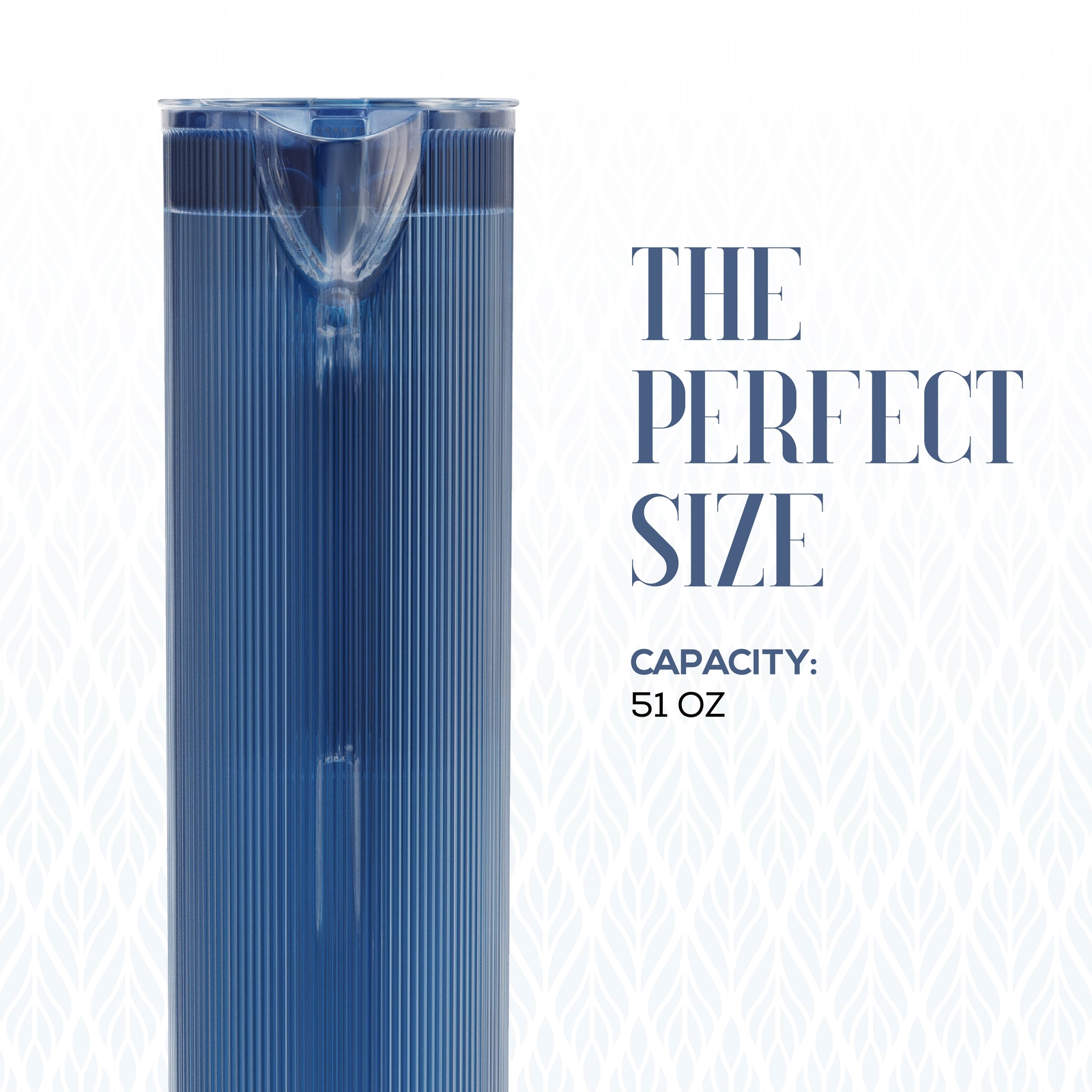 Elle Decor Acrylic Water Pitcher with Lid - Indigo Blue