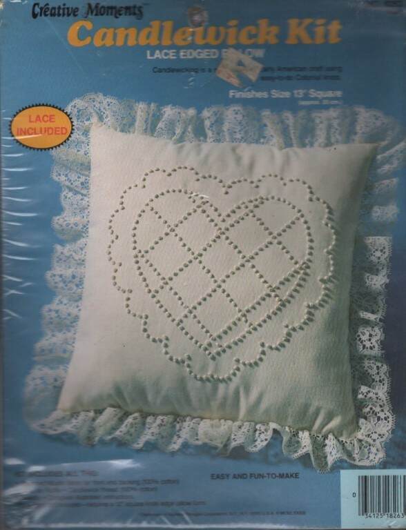 NOS!!! CANDLEWICK KIT LACE EDGED PILLOW