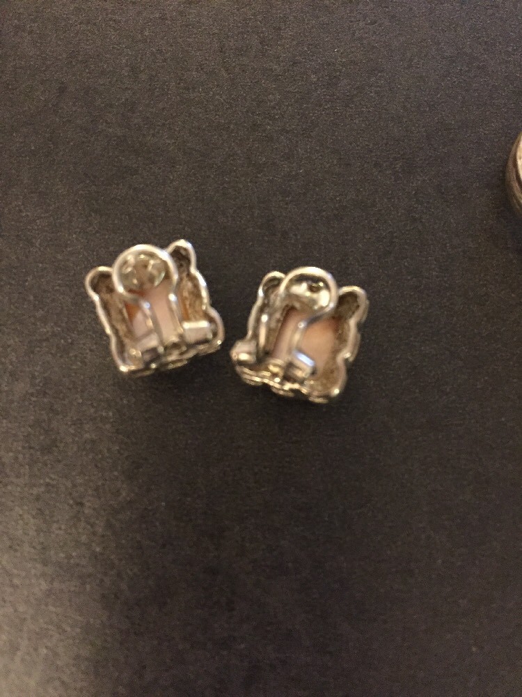 Sterling Silver Pink MOP Ring And Earrings Set