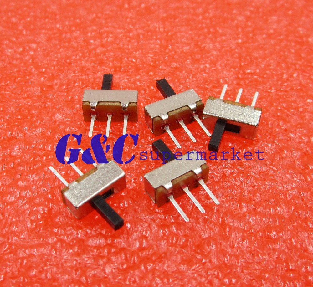 100pcs SS12D00G4 SPDT 1P2T 2 Position 3 Pin PCB Panel Vertical Slide Switch
