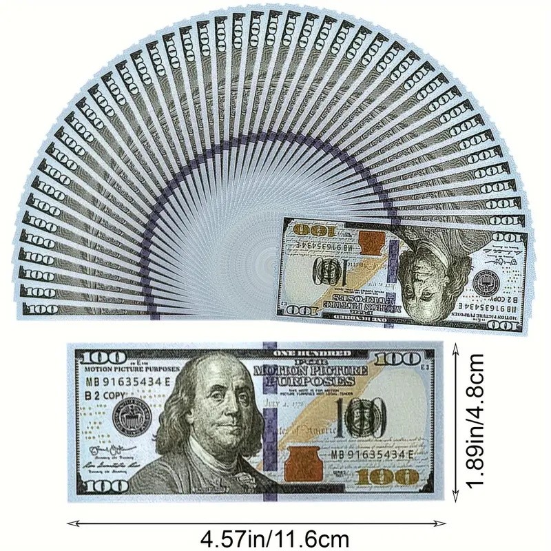 200 PCS Prop Fake Toys Money BANK GAMES CASH PAPER 100 DOLLAR BILLS $ US Toys