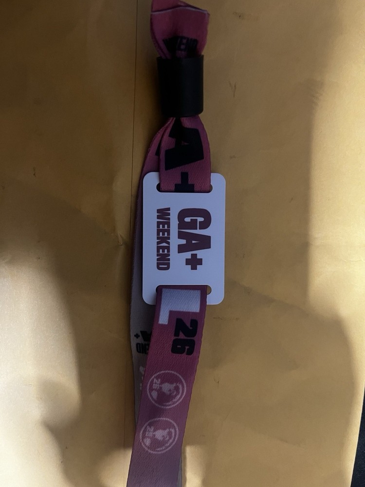 Rolling Loud GA+ Weekend Wristband Pink White Pop & Hip Hop Festival Access