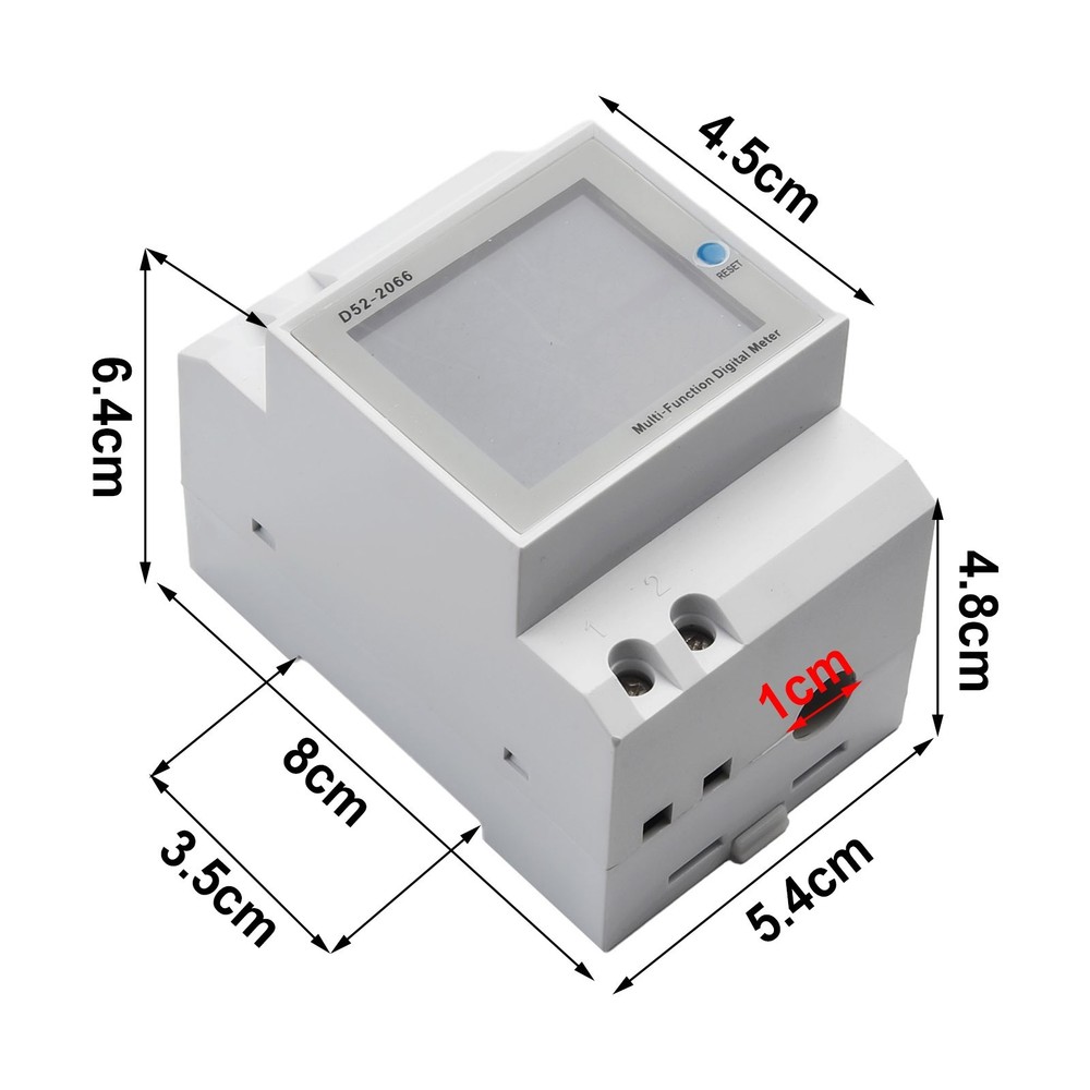 High Precision 100A DIN Rail AC Power Meter With Integrated Current Transformer