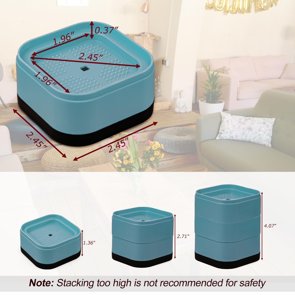 8 Pack Furniture Risers, Adjustable Bed Risers Heavy Duty Stackable Bed Raisers