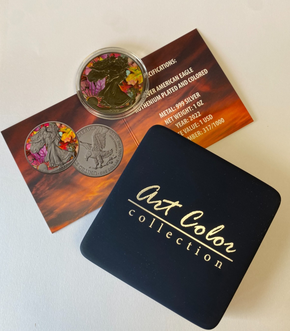 1 oz Silver American Eagle Four Seasons Series - Autumn - Colorized & Ruthenium