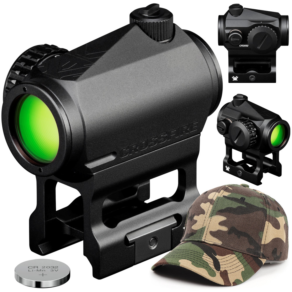 Vortex Optics Crossfire Green Dot 2 MOA with Free Camo Forest Hat Bundle