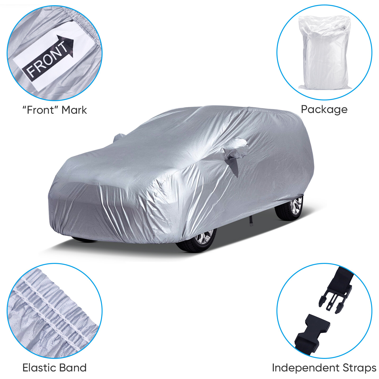 XXXL SUV Car Cover Outdoor Snow Dust Sun UV Resistant For Cadillac Escalade ESV
