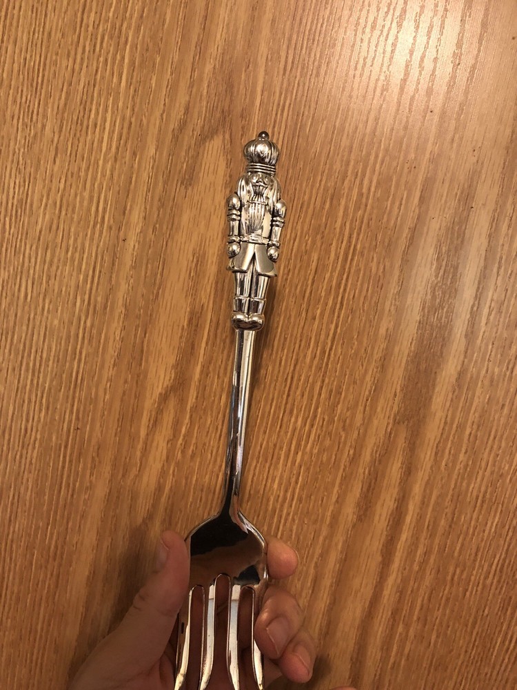 International Silver Co. 10" Nutcracker Serving Fork Christmas Holiday Utensils