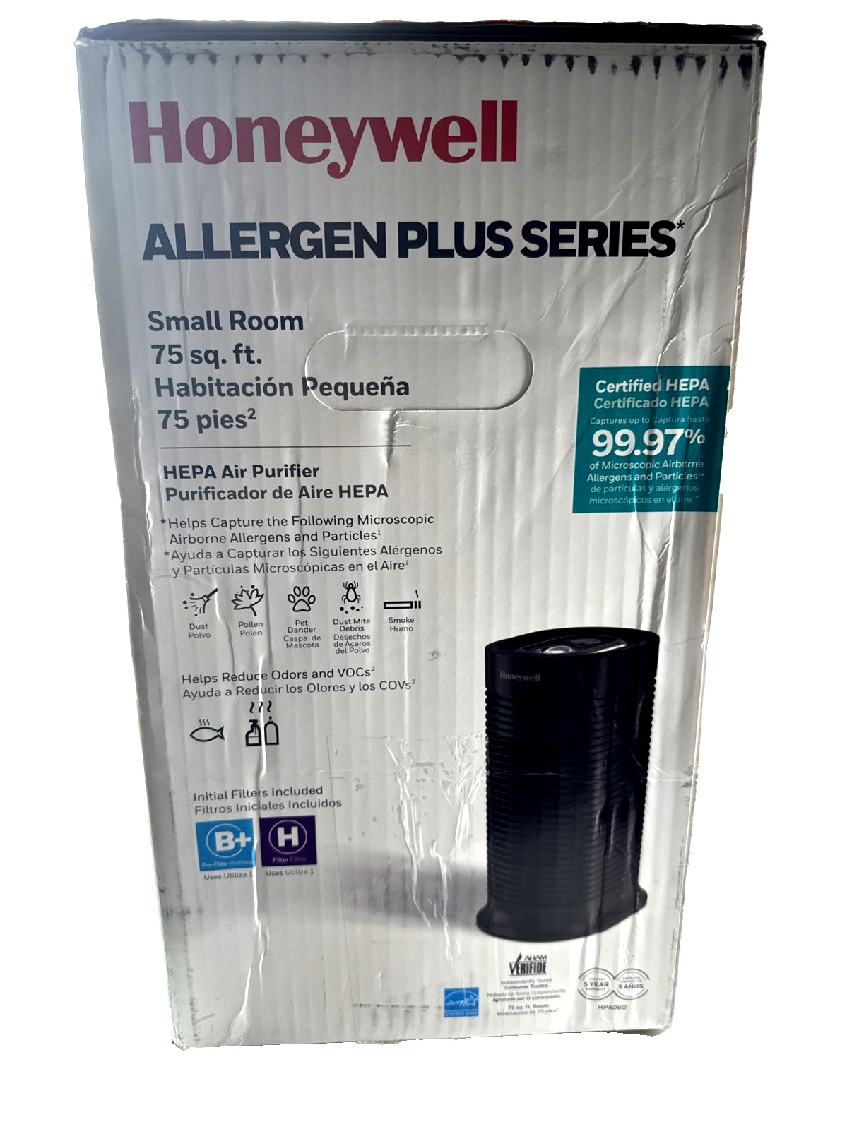 NBRFB! Honeywell True HEPA Compact Tower Allergen Remover #HPA060 Black