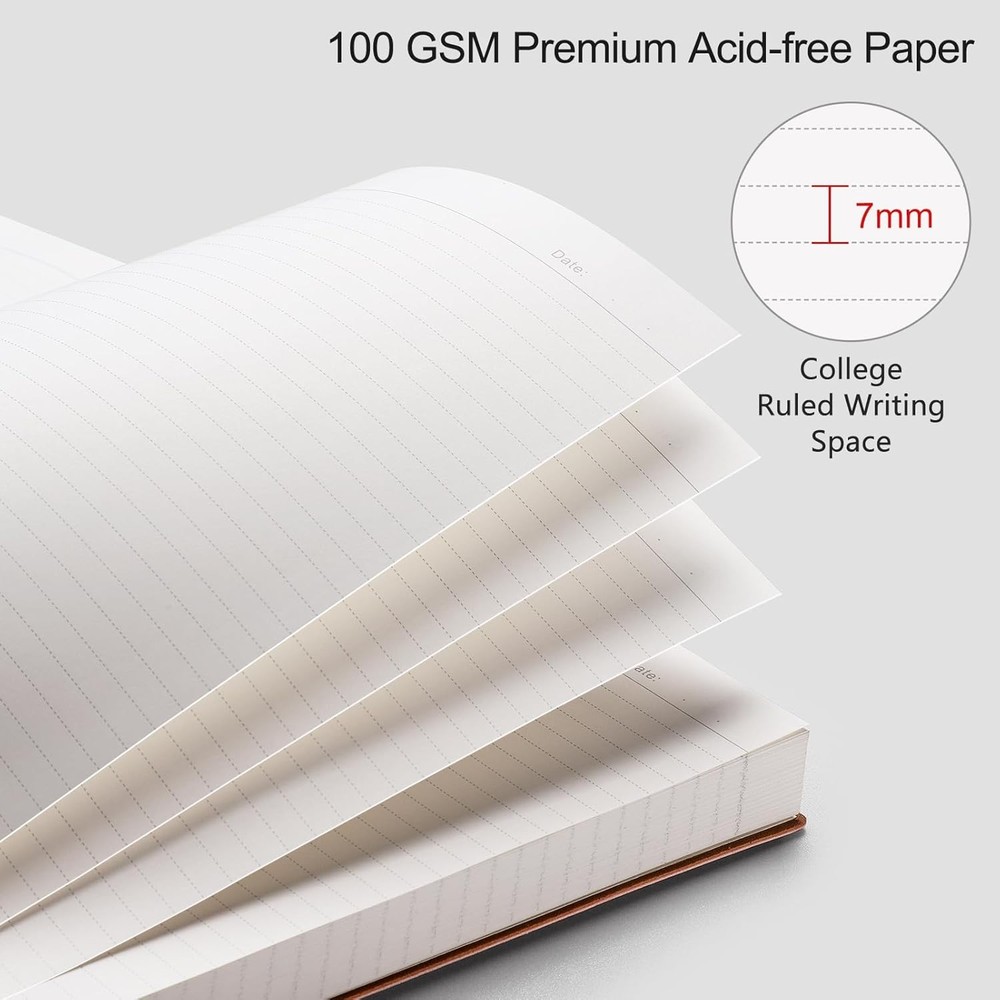 Lined Journal Notebook 2-Pack 204 Numbered Pages per Pack B5 Medium 7.6" × 10"