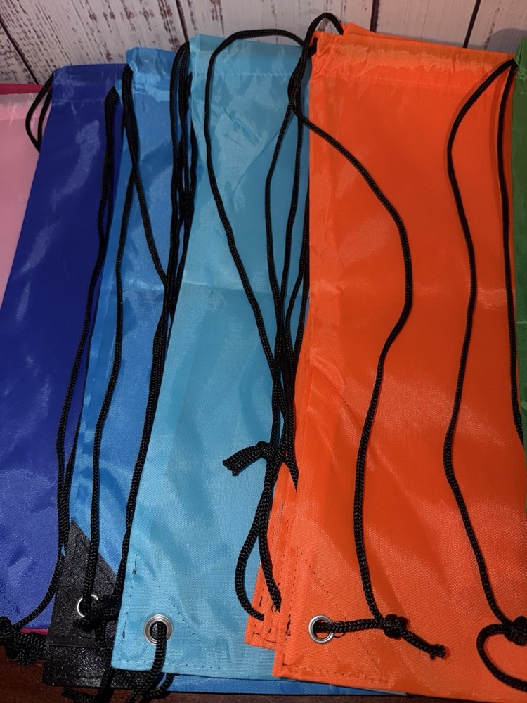 Nylon Drawstring Backpack Bundle Random Color Bag Mixed (14 Bags Incl) NWOT