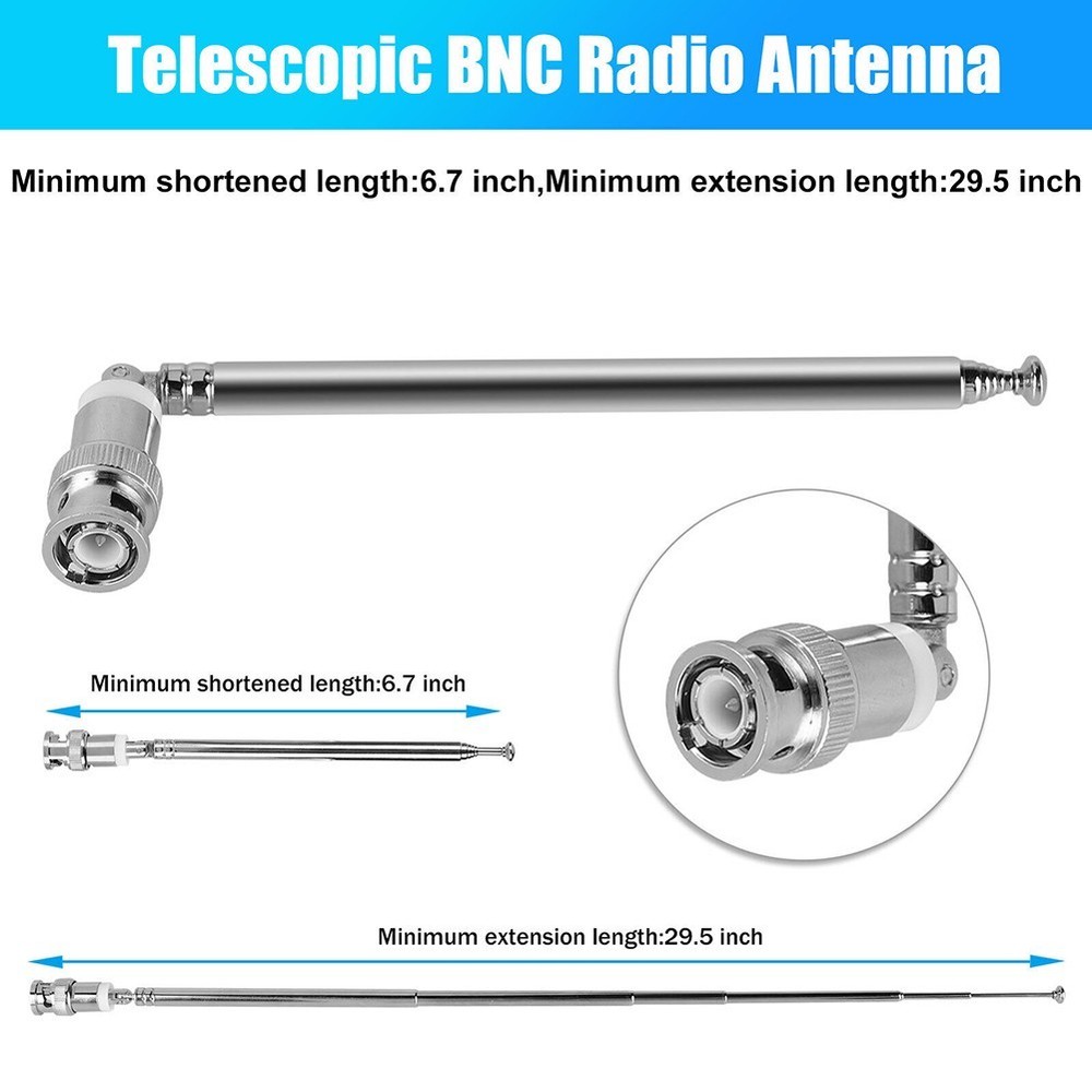 Efficient Retractable BNC Antenna 7 Sections Suitable for Radio Scanners