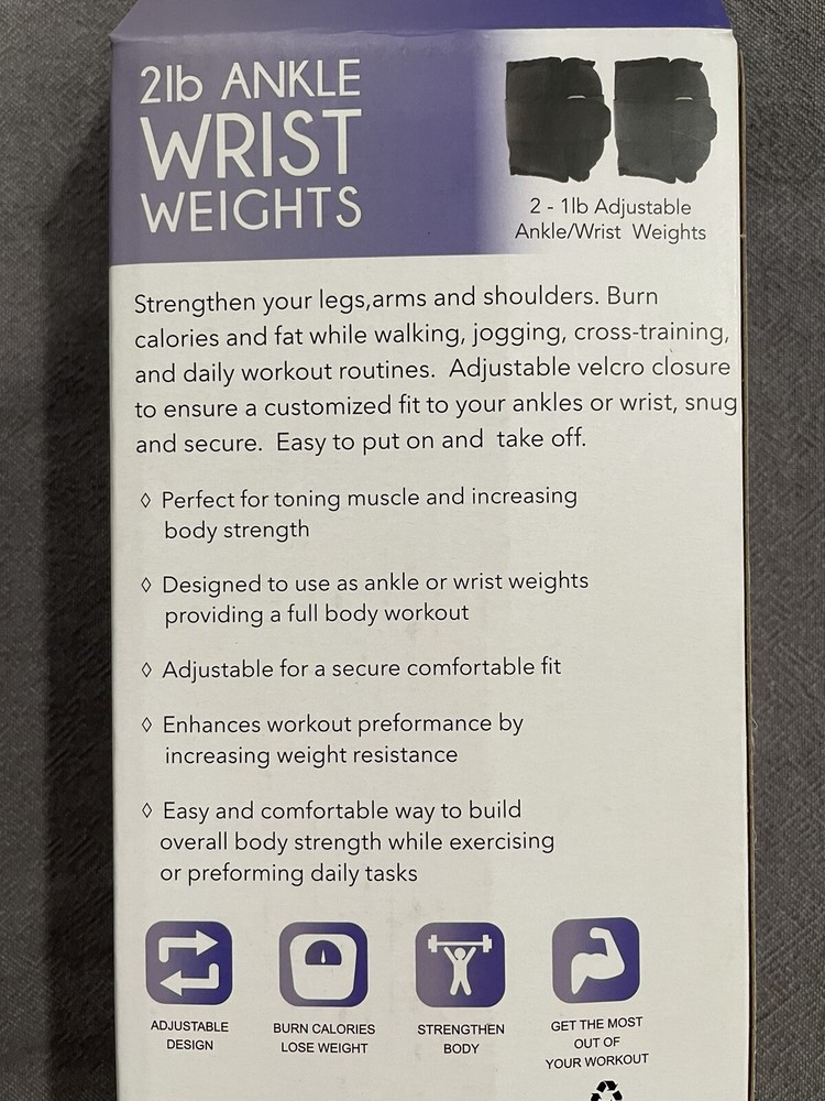 Slim&Trim 2lb Wrist Ankle Weights Black