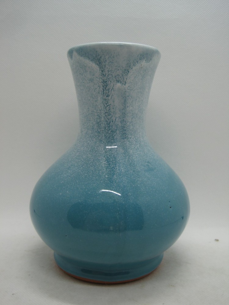 Henry P Blue Drip Glaze Ceramic Vase Signed