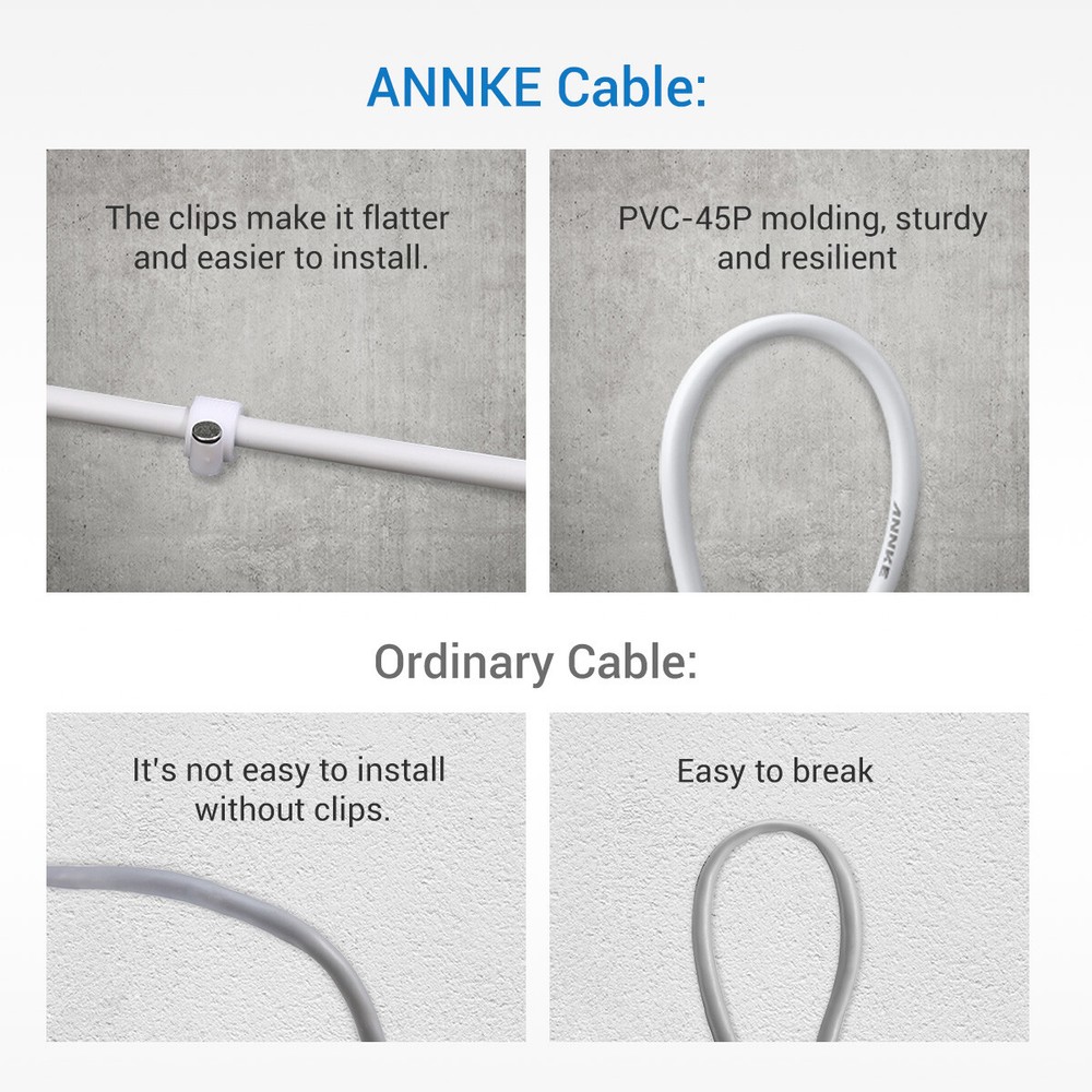 ANNKE 4X 100ft White Video Power Cable BNC RCA Wire for Security Camera System