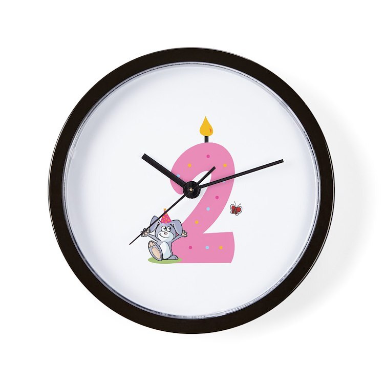 CafePress Second Birthday Bunny 10" Wall Clock (802404273)