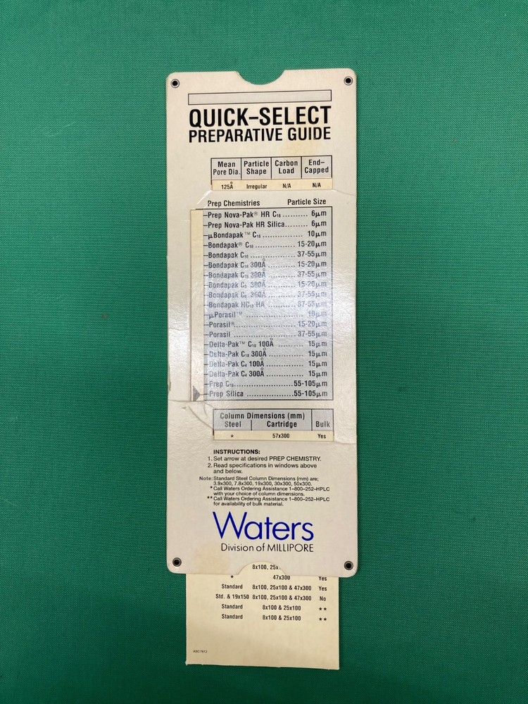 Waters Millipore Quick-Select Preparative Guide HPLC Media