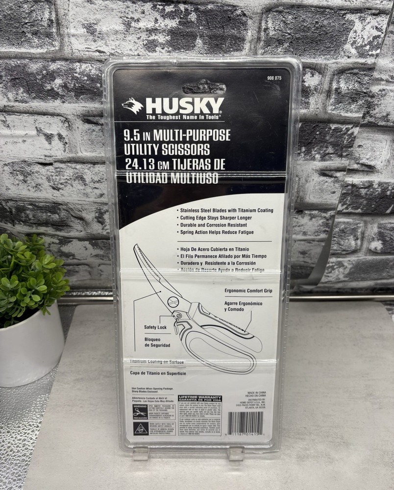 Husky 9.5” Multi Purpose Utility Scissors Titanium Coating T1 NEW