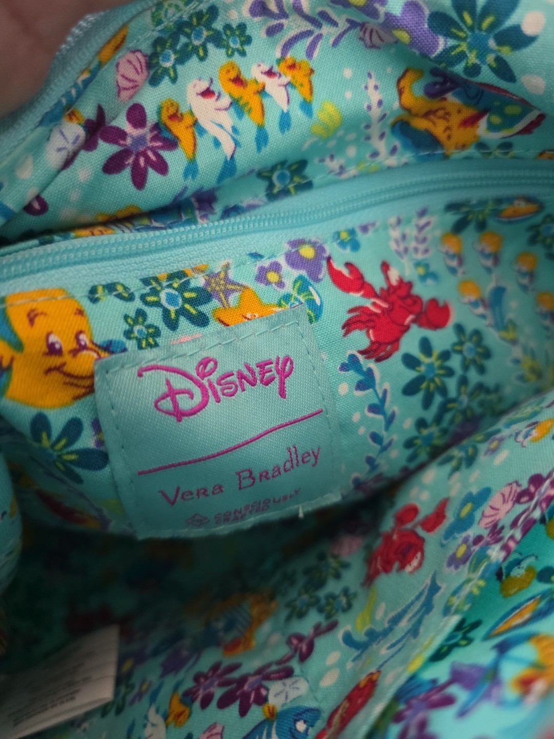 Vera Bradley Disney Bucket Bag-Little Mermaid lightweight quilted crossbody