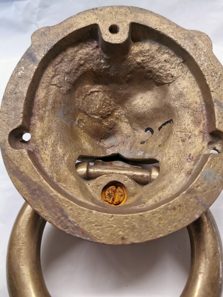 Vintage Solid Brass Round Lion's Face Door Knocker