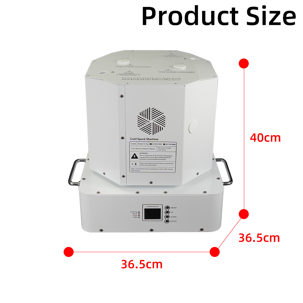 1500W Dual Head Rotate DMX Cold Spark Machine Sparkler Firework with Flight Case