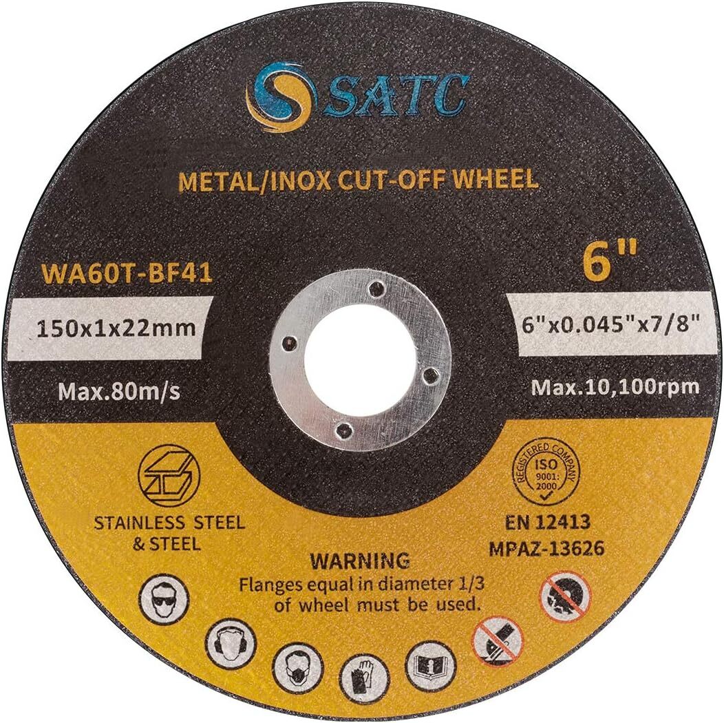 100 Pack 6"x.045"x7/8" Cut off Wheel Metal & Stainless Steel Cutting Discs wheel