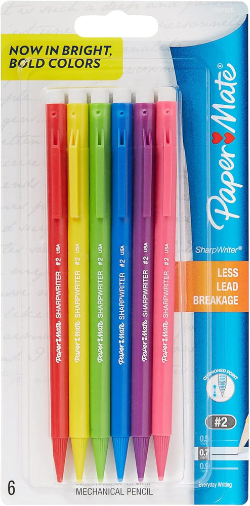 Sharpwriter Mechanical Pencils, #2 Lead, 0.7 Mm, Assorted Barrel Colors, Pack...