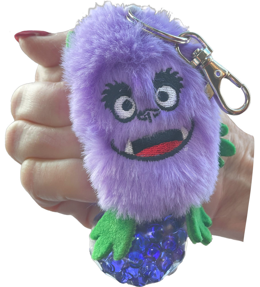 Ozzi Squeezy Bead Plush Ball Keyring