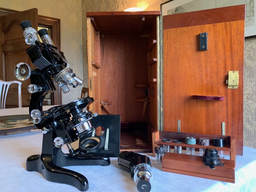 Vintage Watson Bactil Mono & Binocular Research Microscope #65792 - c1938, Cased