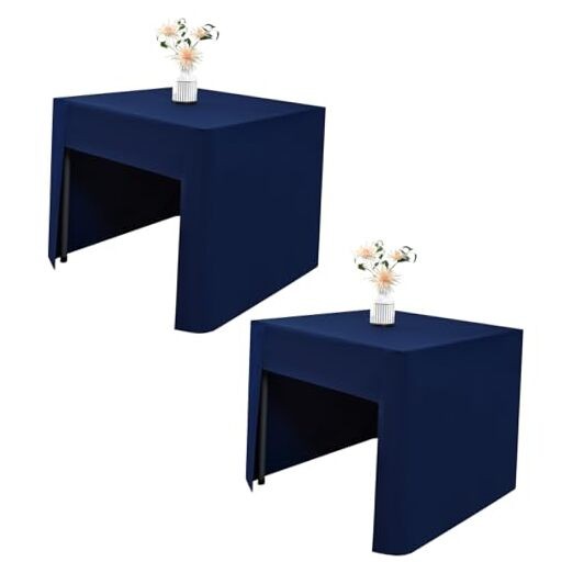 Pack Open Back Fitted Tablecloth Square 34x34 34" x 34" (Square) 2 Navy Blue