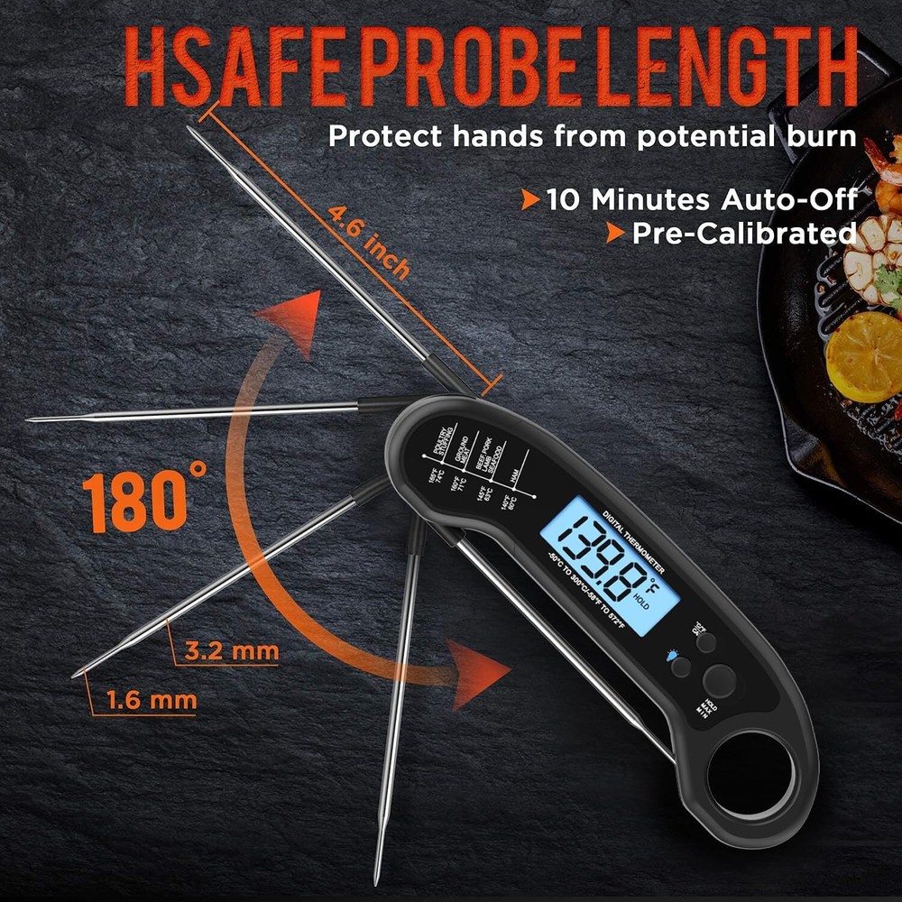 Professional Digital Meat Thermometer Waterproof Instant Read BBQ Kitchen Gadget
