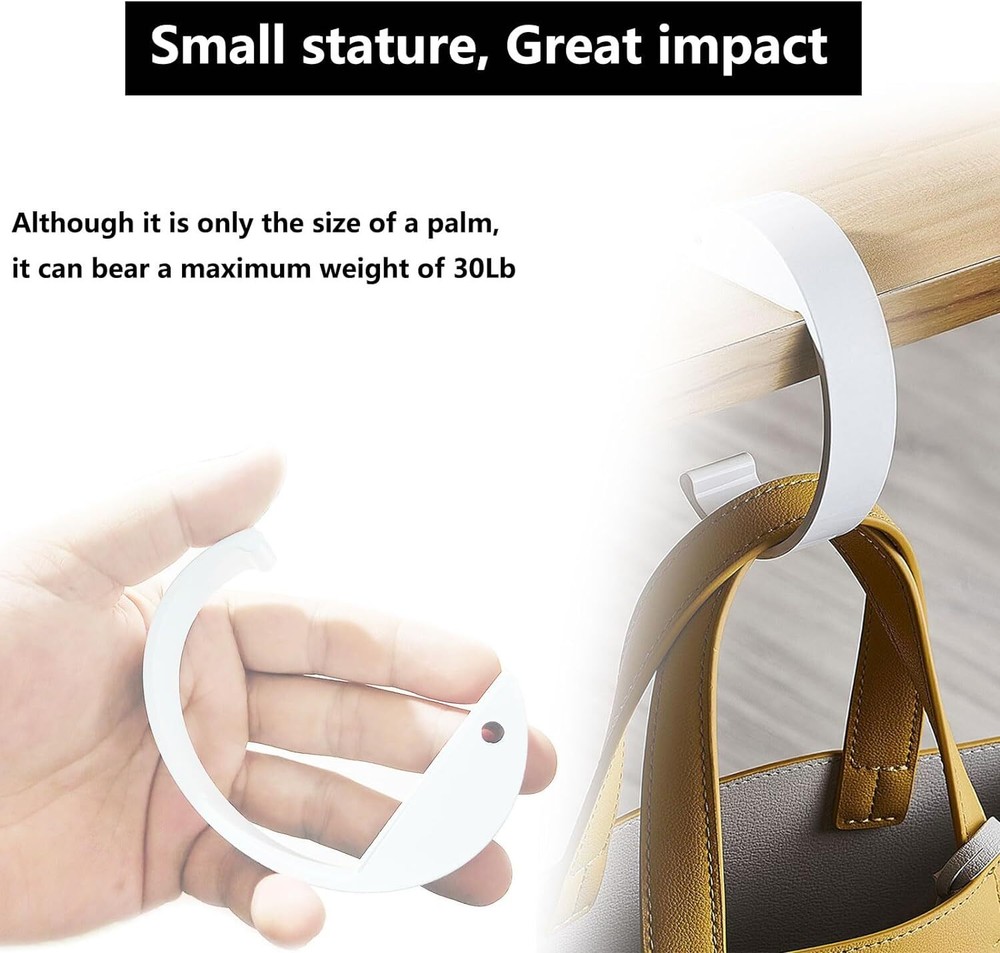 2PCS Purse Hook for Table Handbag Hangers Bag Hooks Tables White*2PCS