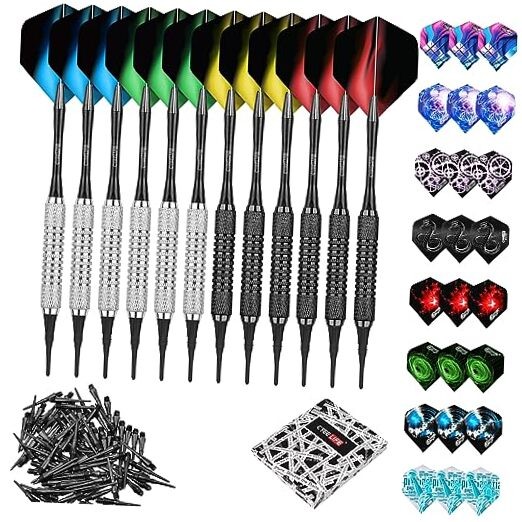 16g Soft tip Darts with Extra Flights and Plastic Points For Beginners