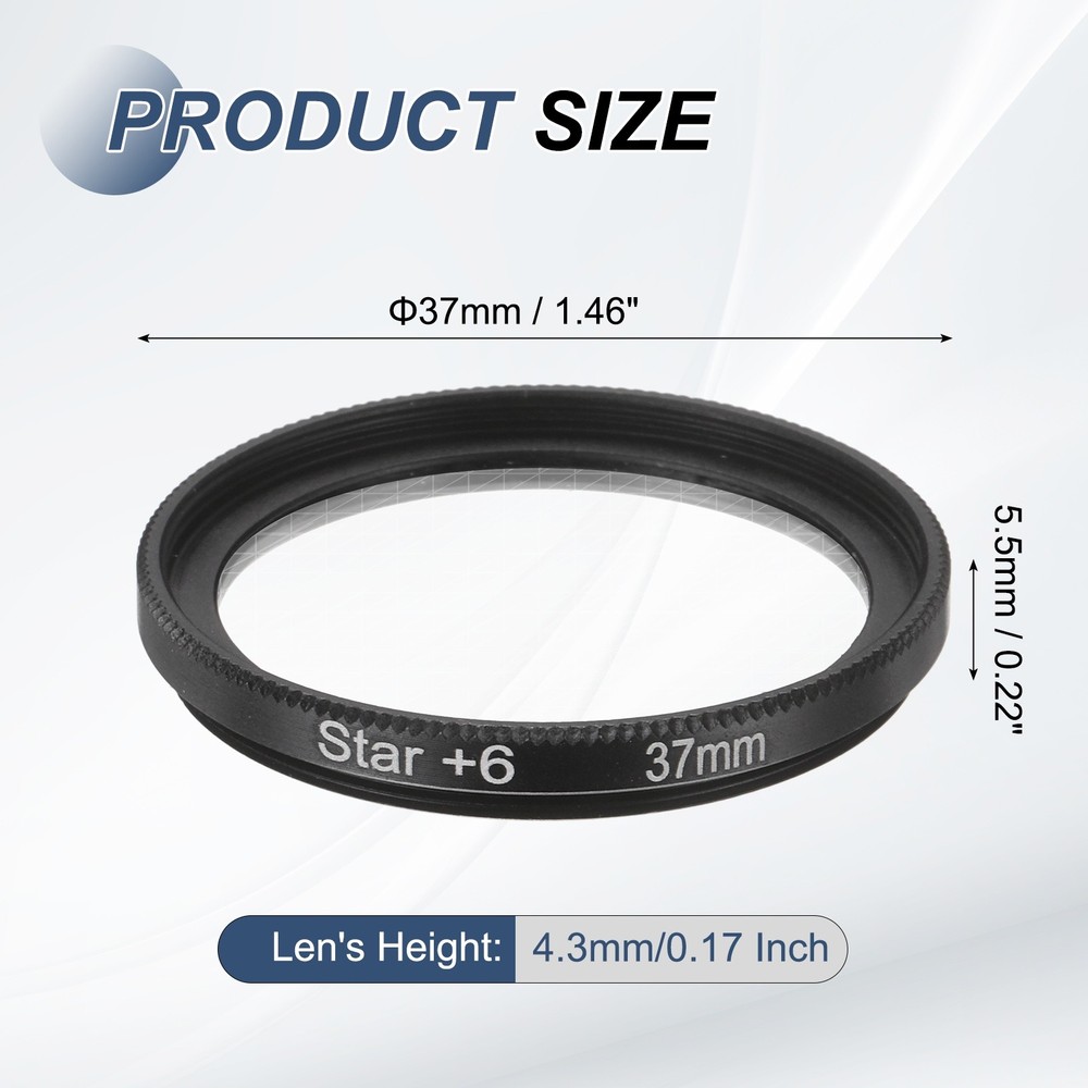 37mm Star Filter 8 Points Starburst Len Filter Variable Twinkle Effect Black