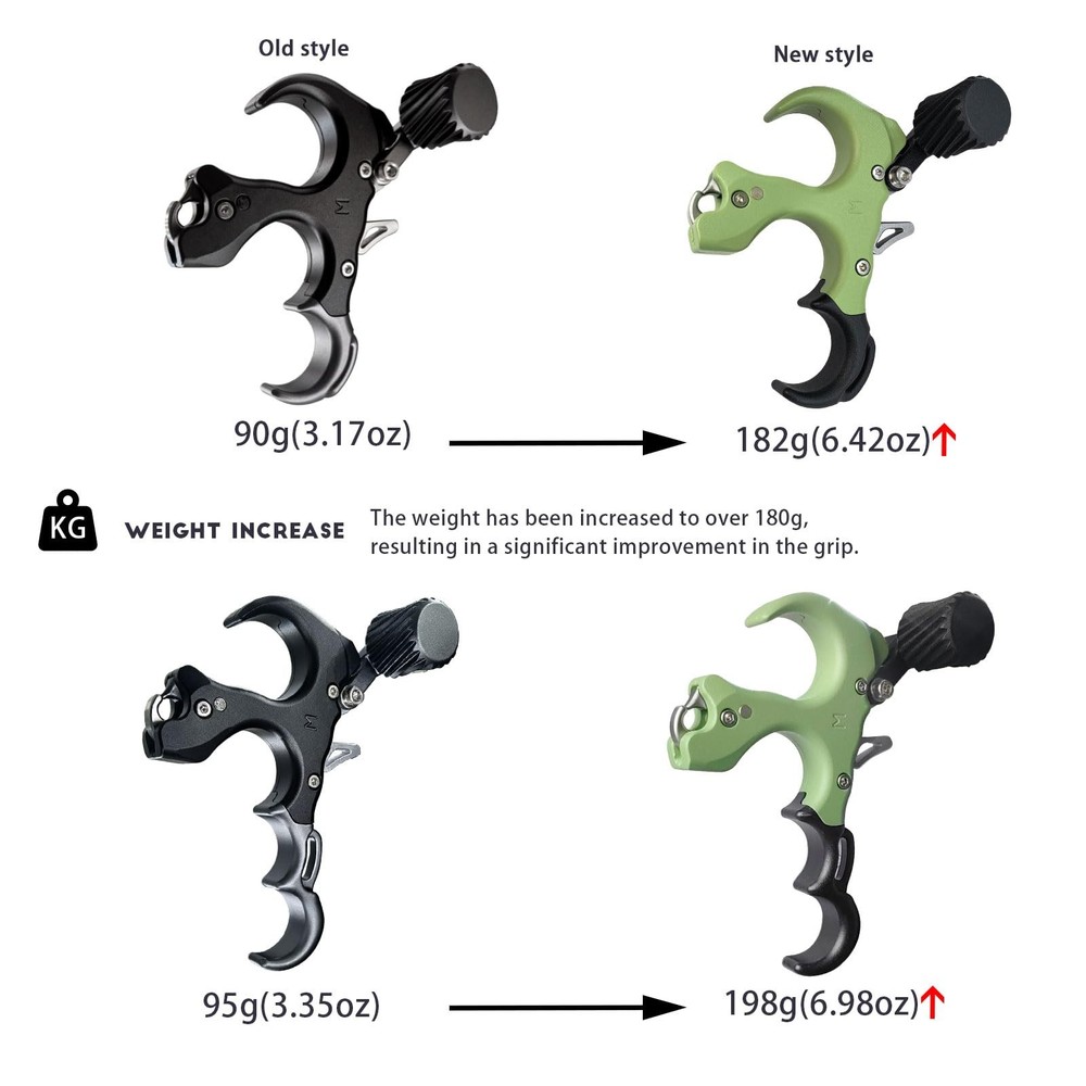 Thumb Release for Compound Bow,Copper Material Archery Release Aids,3 or 4 Fi...