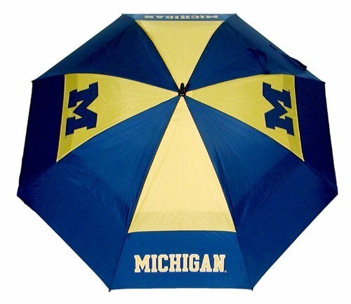 NCAA Michigan Wolverines 62" Double Canopy Windproof Umbrella, NEW